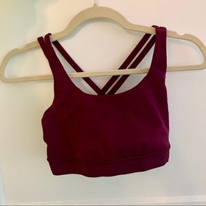 Lululemon maroon free to be bra! Size 4